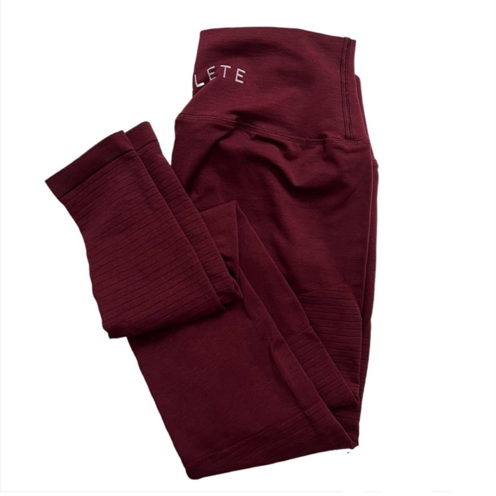 Alphalete Burgundy Maroon Athletic full length leggings size L